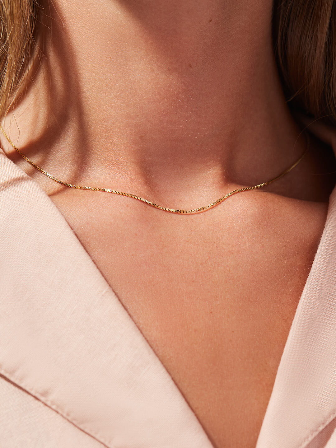 Silver Box Chain Necklace - Jo Gold by MAVERA