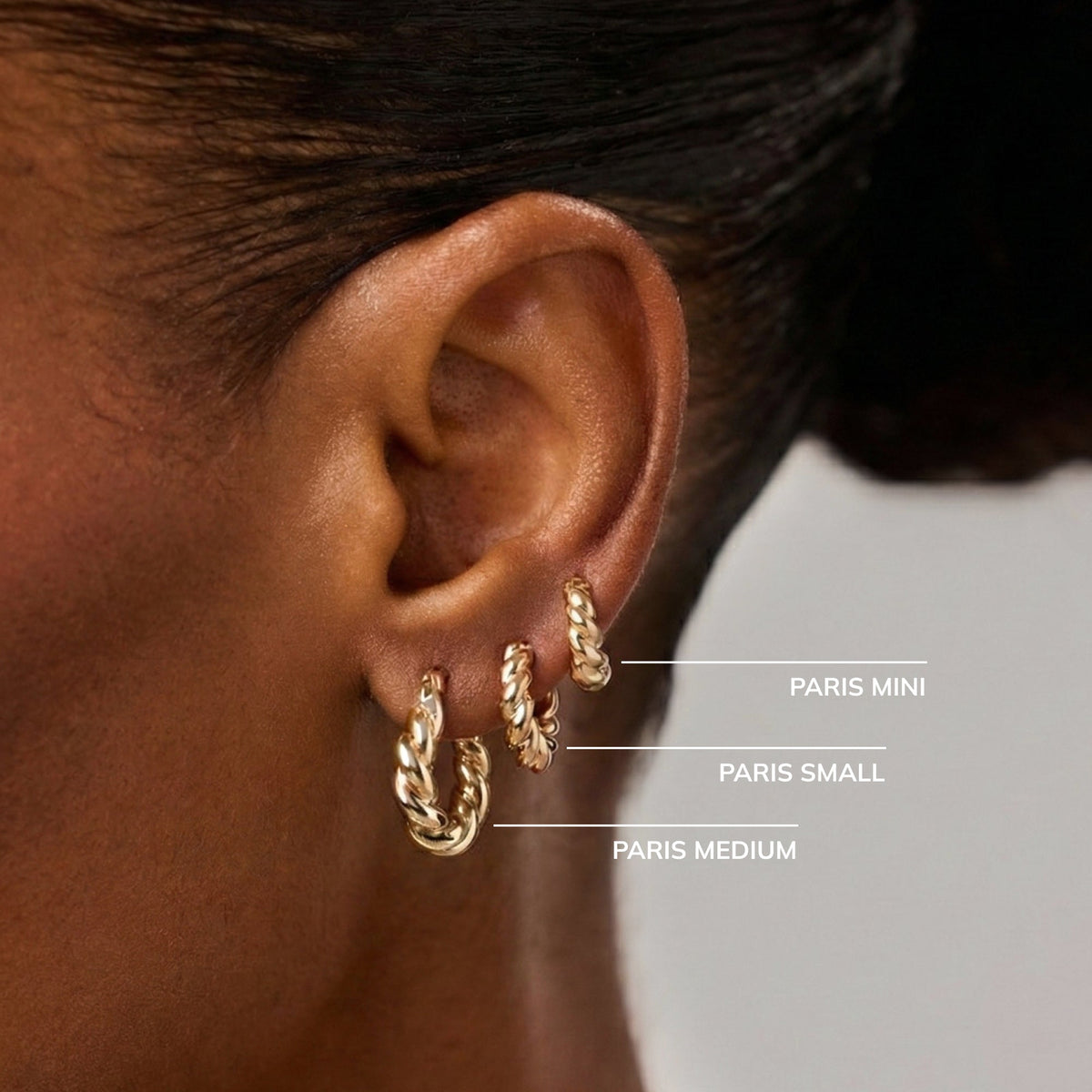 Twisted Hoop Earrings - Paris Mini by MAVERA