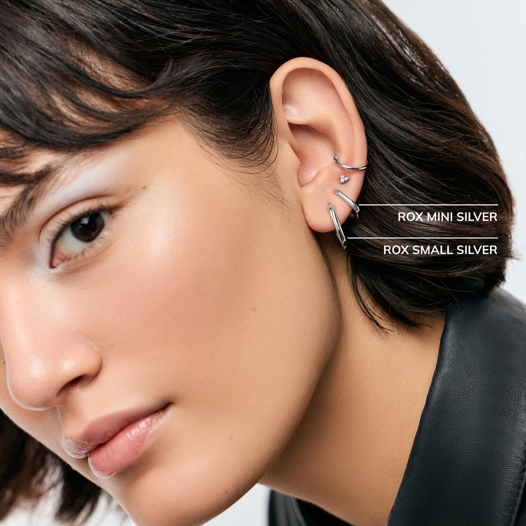 Silver Hoop Earrings - Rox Small Silver by MAVERA