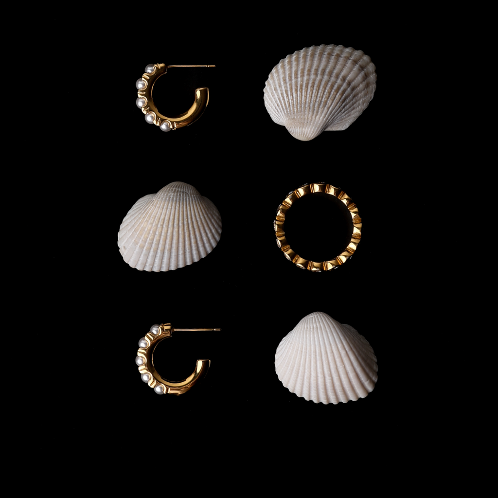Mini Pearl Huggies Earrings