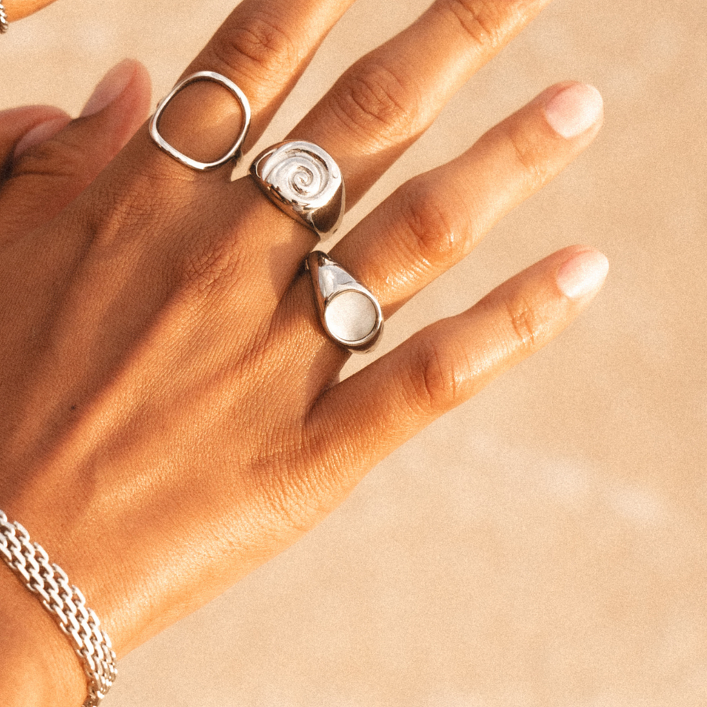 Silver Mother of Pearl Ring