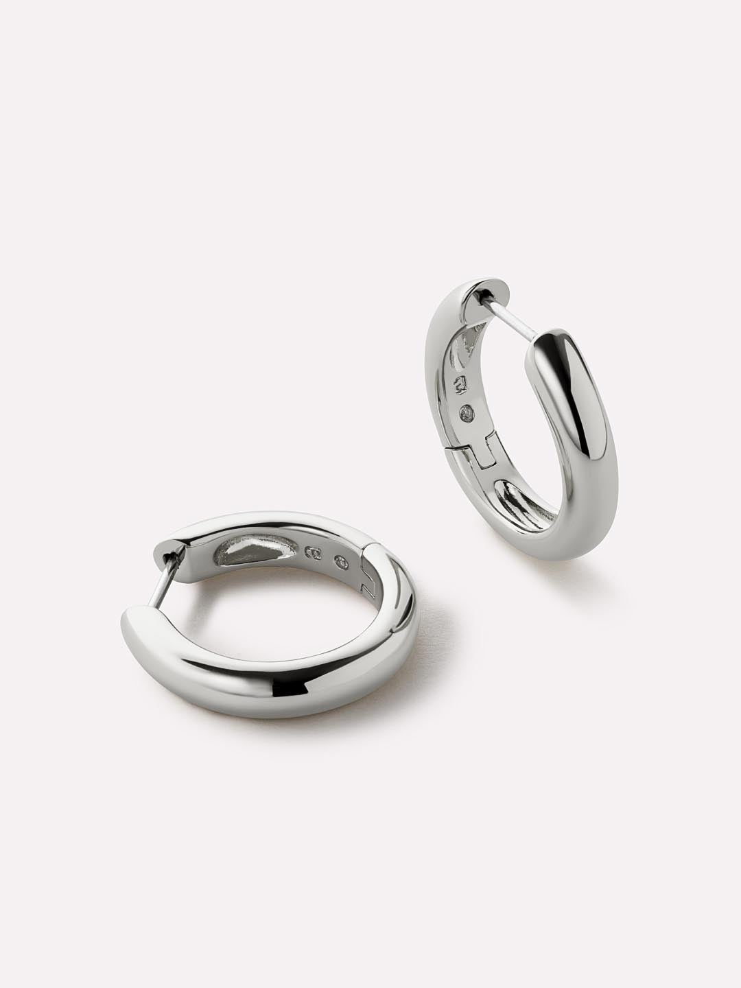 Silver Hoop Earrings - Giulia Medium Silver by MAVERA