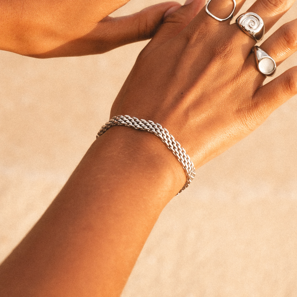 Silver Braided Rope Bracelet