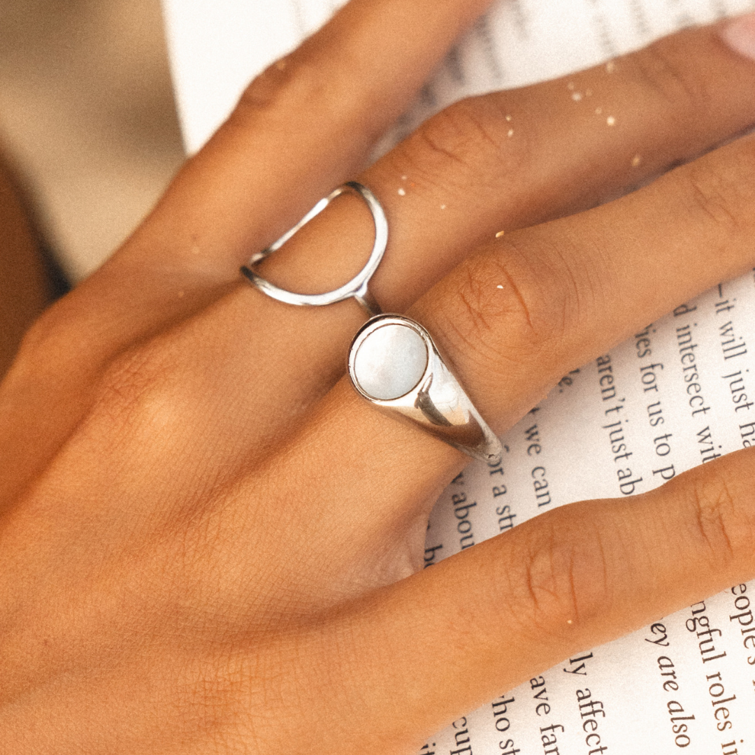 Silver Mother of Pearl Ring