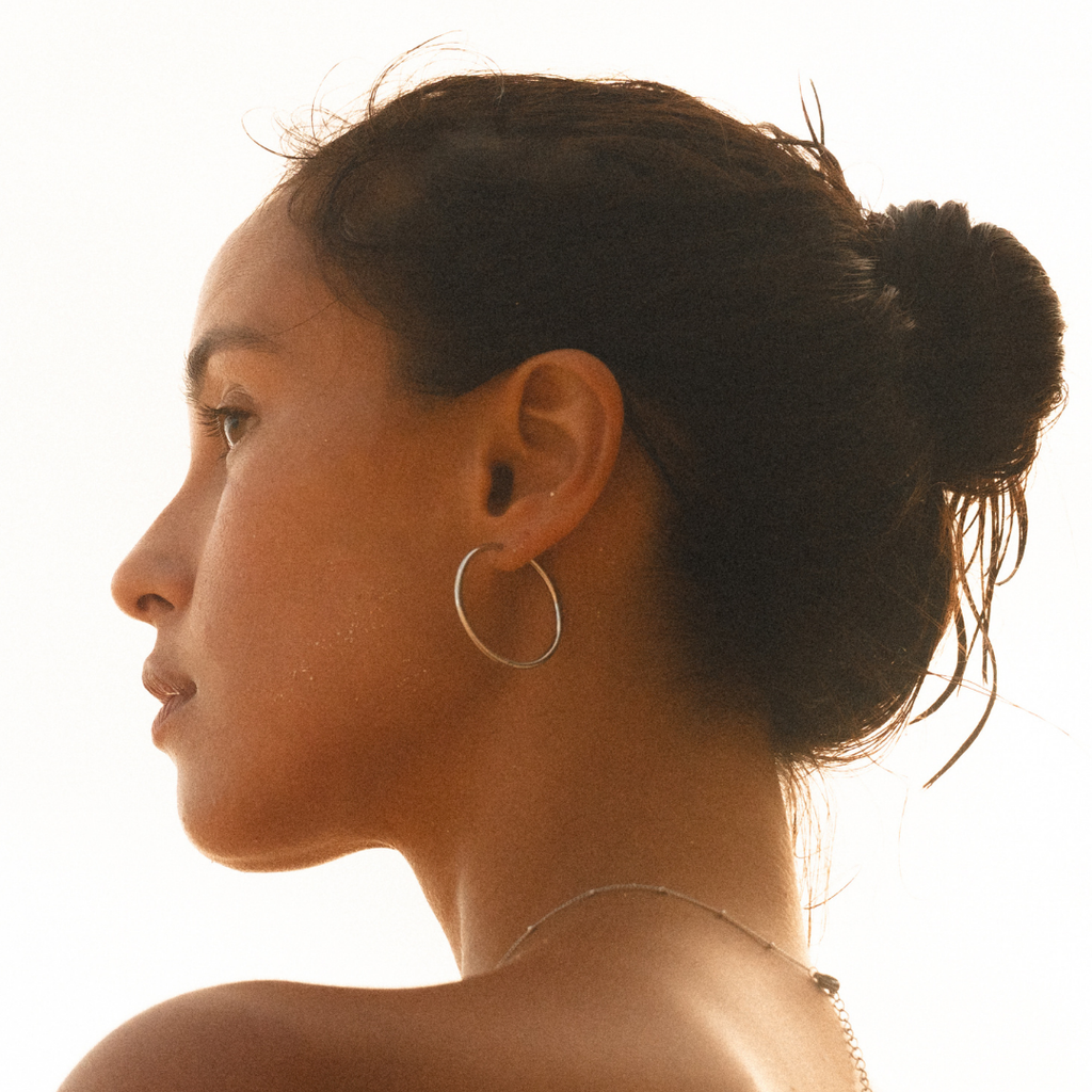Silver Thin Hoop Earrings