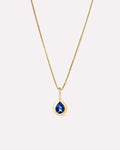 18K gold-plated - Light Blue Sapphire Teardrop Necklace by MAVERA