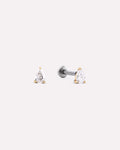 18K gold-plated - Diamond Pear Flatback Studs by MAVERA