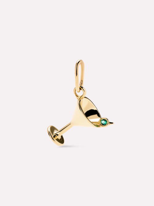 18K gold-plated - Emerald Martini Charm by MAVERA