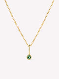 18K gold-plated - Emerald Mini Birthstone Necklace by MAVERA