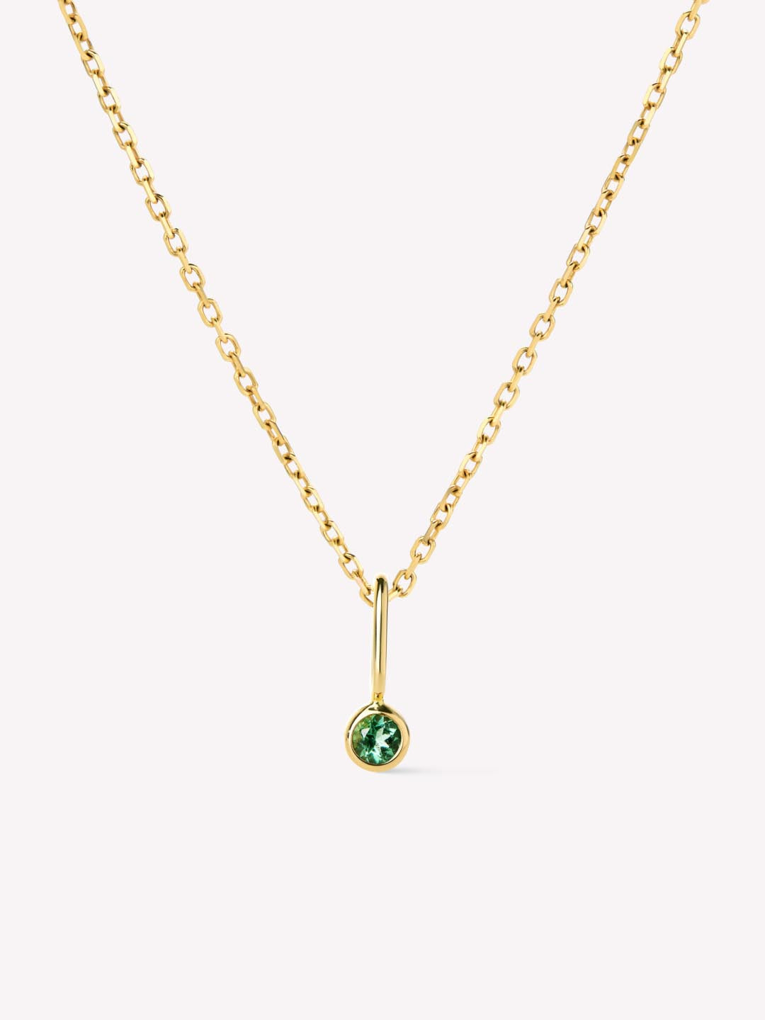 18K gold-plated - Emerald Mini Birthstone Necklace by MAVERA