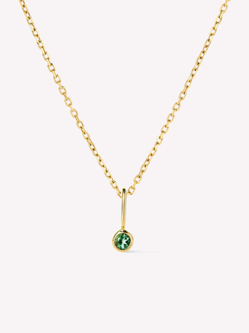 18K gold-plated - Emerald Mini Birthstone Necklace by MAVERA