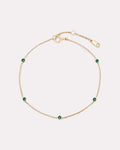 18K gold-plated - Emerald Birthstone Station Bracelet by MAVERA
