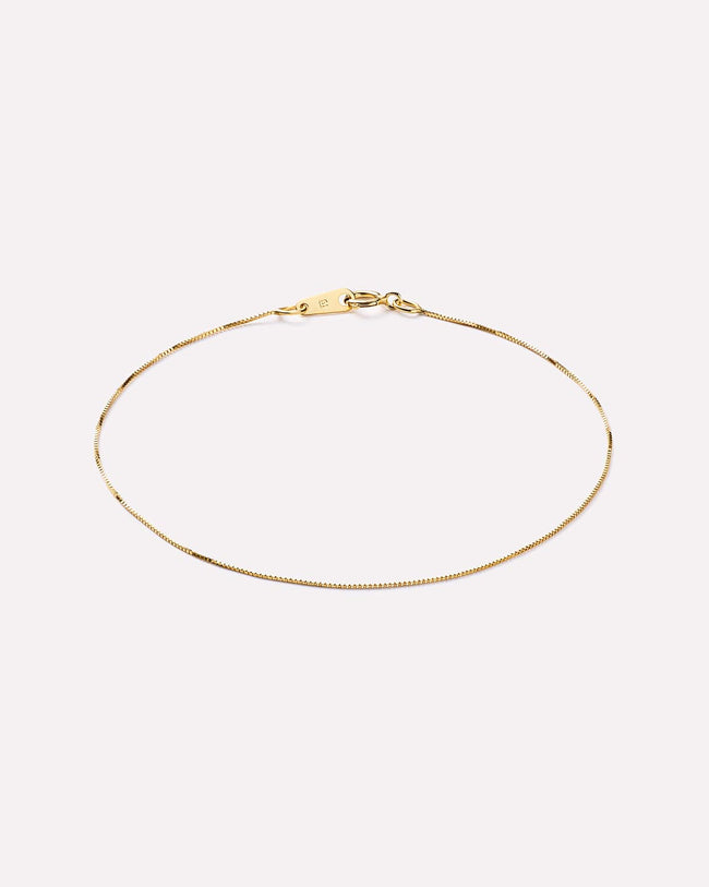 18K gold-plated - Gold Mini Box Chain Bracelet by MAVERA