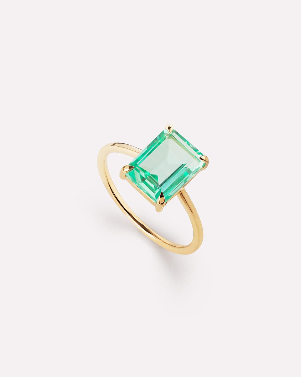 18K gold-plated - Green Sapphire Spritz Ring by MAVERA