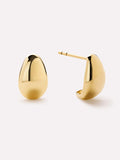 Gold Stud Earrings - Gold Teardrop Huggie Studs by MAVERA