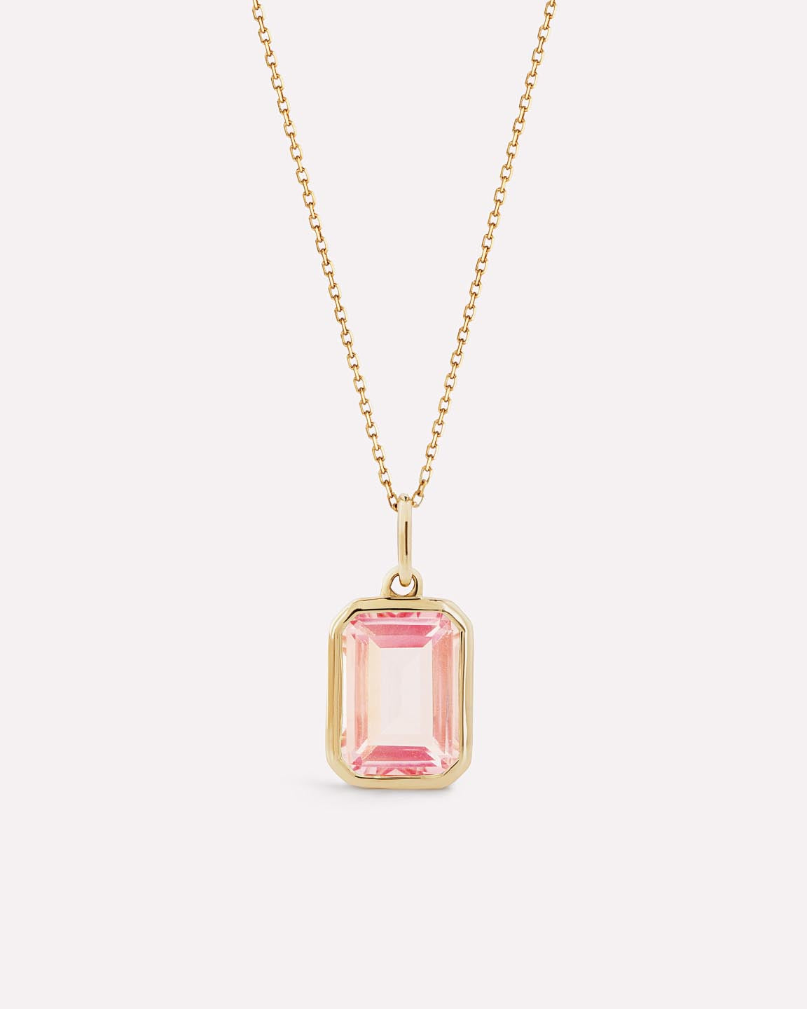 18K gold-plated - Light Pink Sapphire Spritz Necklace by MAVERA