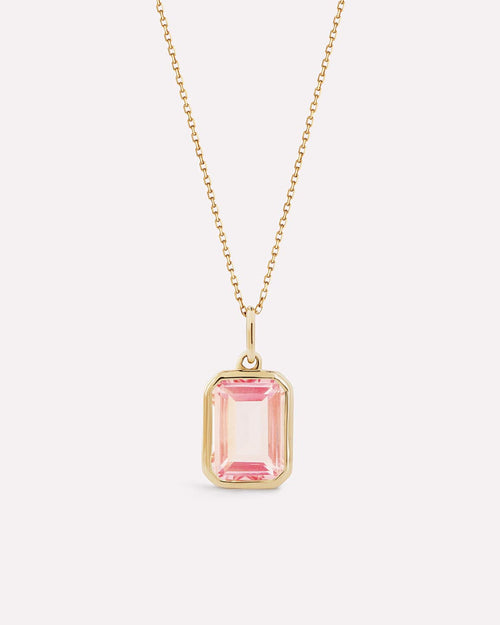 18K gold-plated - Light Pink Sapphire Spritz Necklace by MAVERA