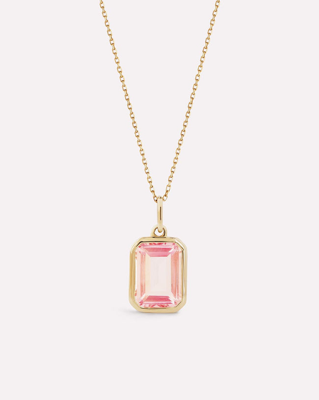 18K gold-plated - Light Pink Sapphire Spritz Necklace by MAVERA