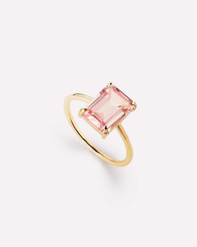 18K gold-plated - Light Pink Sapphire Spritz Ring by MAVERA