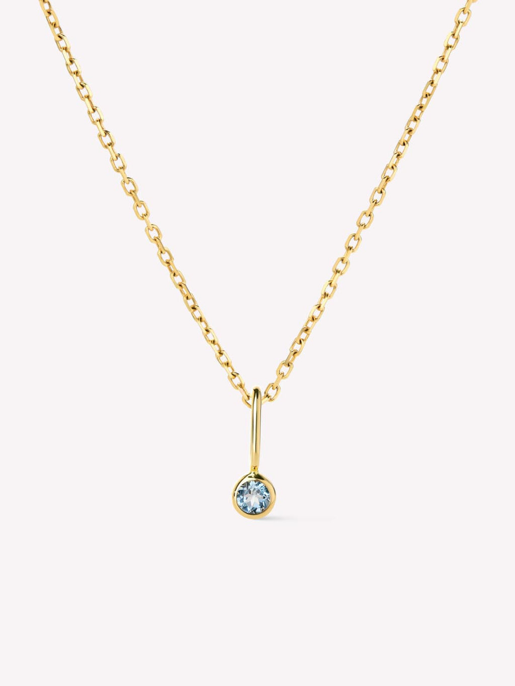 18K gold-plated - London Blue Topaz Mini Birthstone Necklace by MAVERA