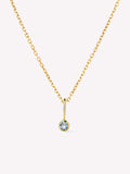 18K gold-plated - London Blue Topaz Mini Birthstone Necklace by MAVERA