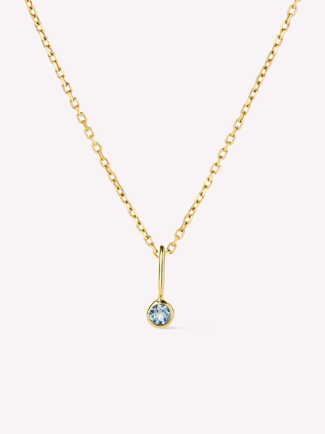 18K gold-plated - London Blue Topaz Mini Birthstone Necklace by MAVERA