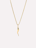 18K gold-plated - Italian Horn Charm Necklace by MAVERA