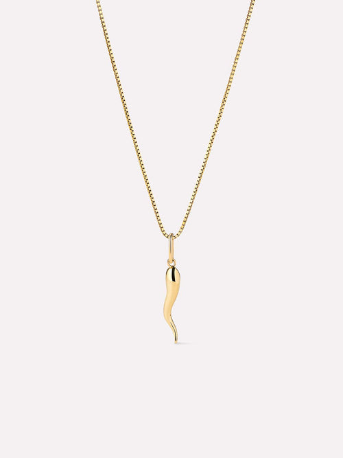 18K gold-plated - Italian Horn Charm Necklace by MAVERA