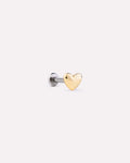 18K gold-plated - Heart Flatback Single Stud by MAVERA