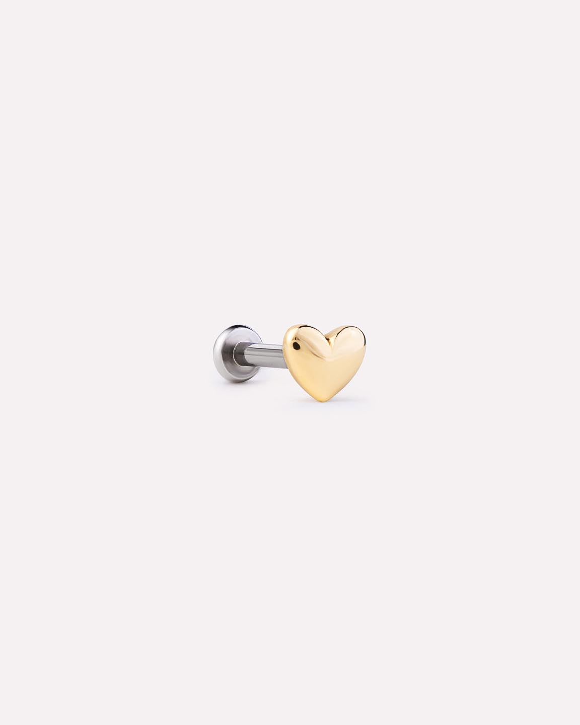 18K gold-plated - Heart Flatback Single Stud by MAVERA