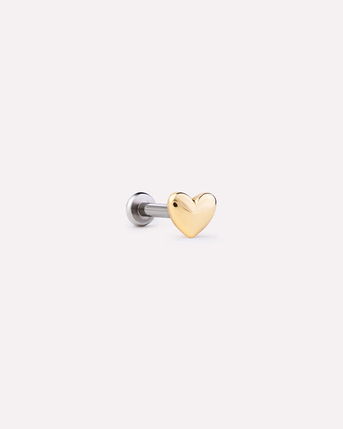 18K gold-plated - Heart Flatback Single Stud by MAVERA