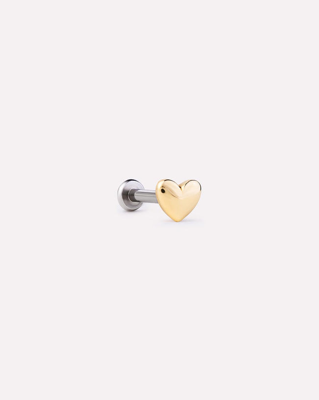 18K gold-plated - Heart Flatback Single Stud by MAVERA