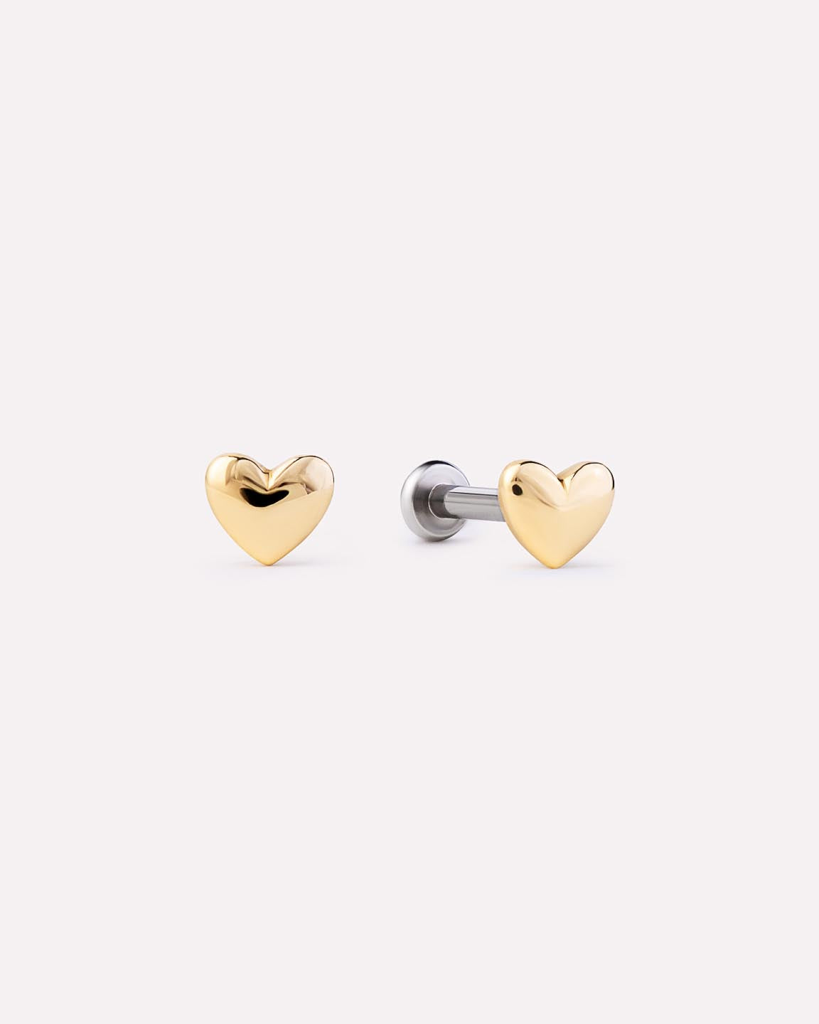 18K gold-plated - Heart Flatback Studs by MAVERA