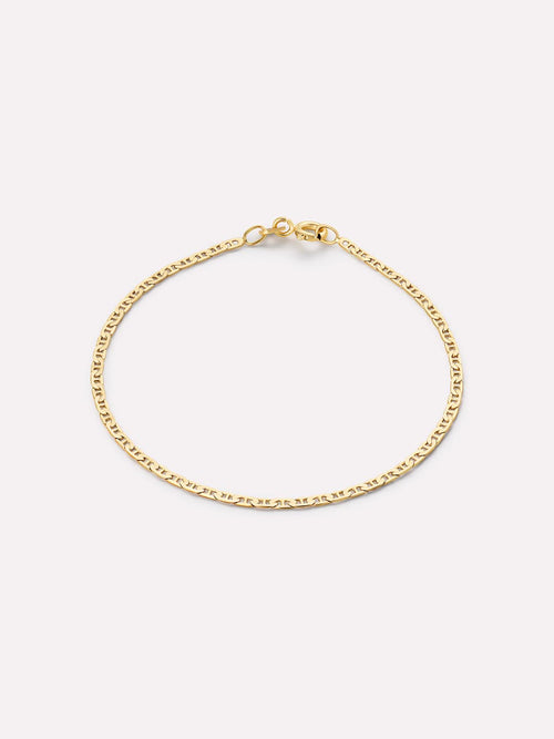 18K gold-plated - Flat Mariner Chain Bracelet by MAVERA