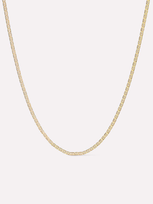 18K gold-plated - Flat Mariner Chain Necklace by MAVERA