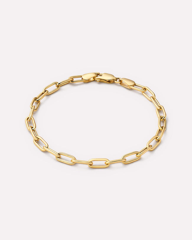 18K gold-plated - Large Paperclip Bracelet by MAVERA