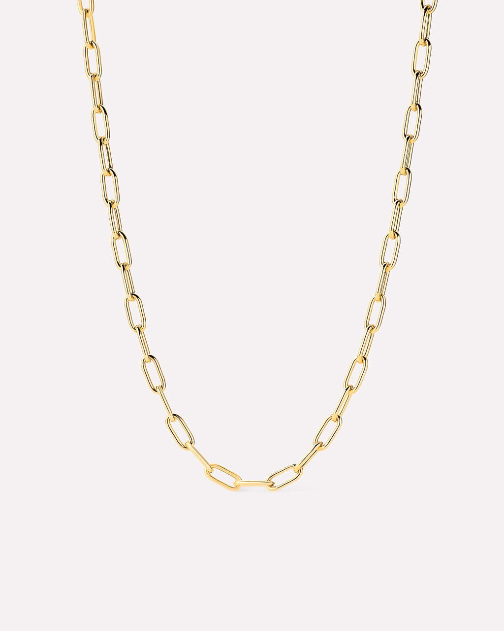 18K gold-plated - Large Paperclip Necklace by MAVERA