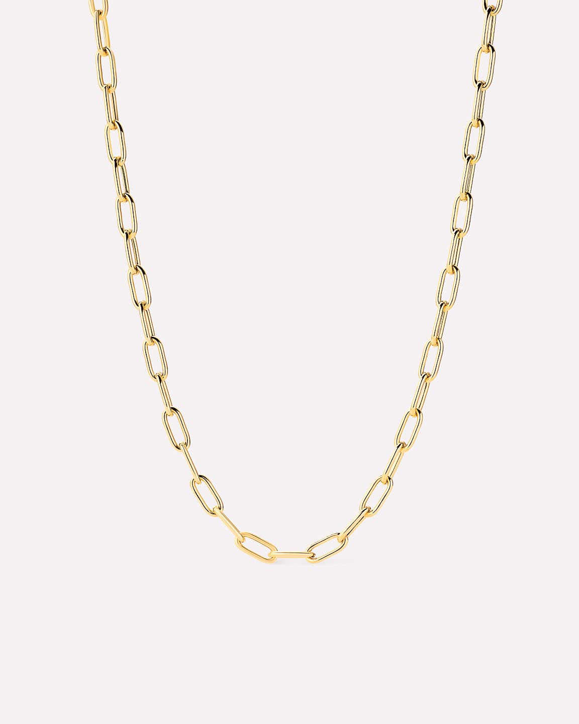 18K gold-plated - Large Paperclip Necklace by MAVERA