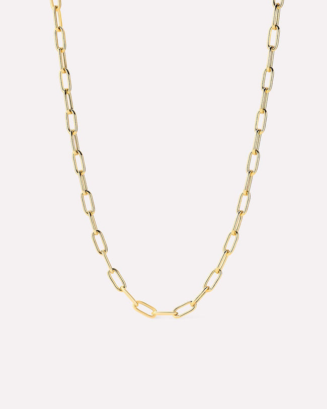18K gold-plated - Large Paperclip Necklace by MAVERA