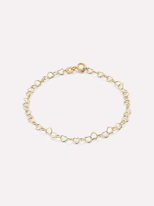 18K gold-plated - Heart Chain Bracelet by MAVERA