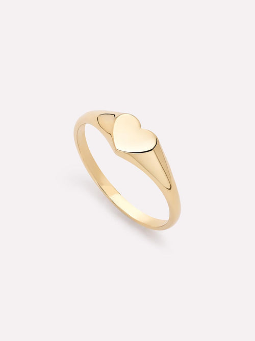 18K gold-plated - Heart Signet Ring by MAVERA
