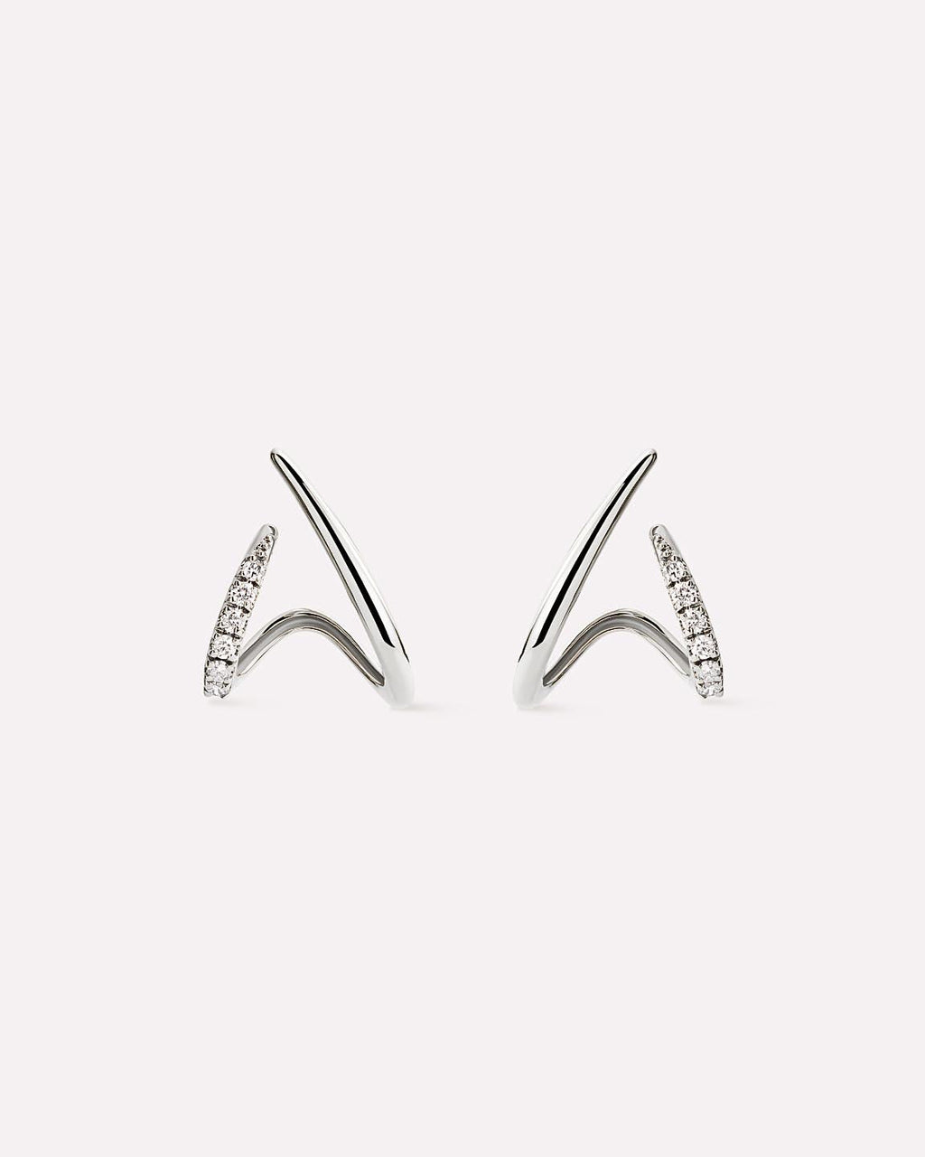 18K gold-plated - Diamond Aurora Huggie Studs by MAVERA