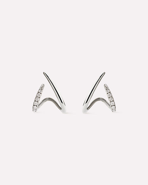 18K gold-plated - Diamond Aurora Huggie Studs by MAVERA