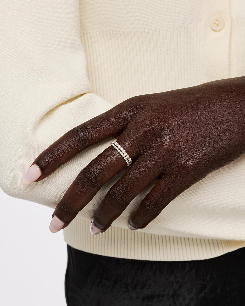 18K gold-plated - Eternity Diamond Ring (1/2 ctw) by MAVERA