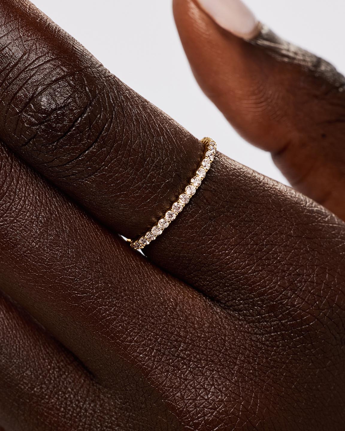 18K gold-plated - Half Eternity Diamond Ring (1/4 ctw) by MAVERA