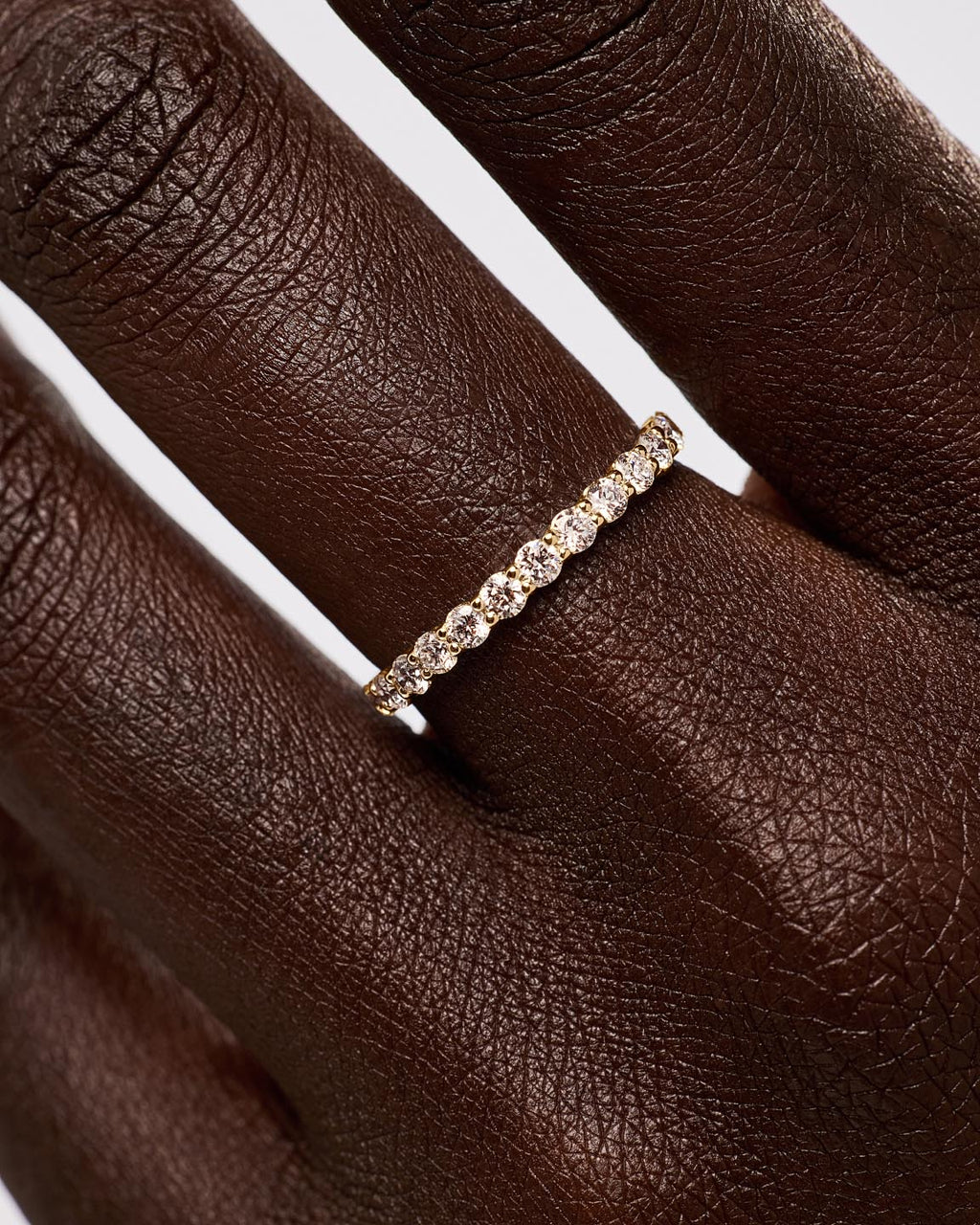 18K gold-plated - Half Eternity Diamond Ring (1/2 ctw) by MAVERA