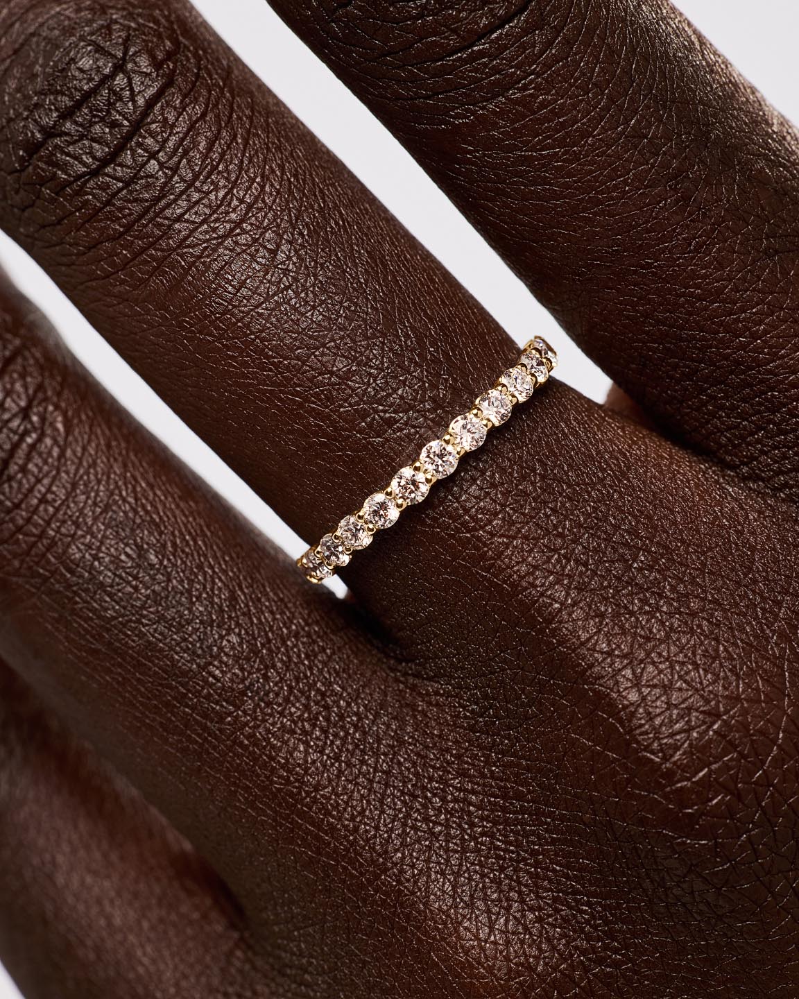 18K gold-plated - Half Eternity Diamond Ring (1/2 ctw) by MAVERA