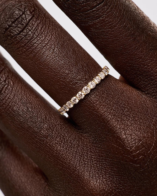 18K gold-plated - Half Eternity Diamond Ring (1/2 ctw) by MAVERA