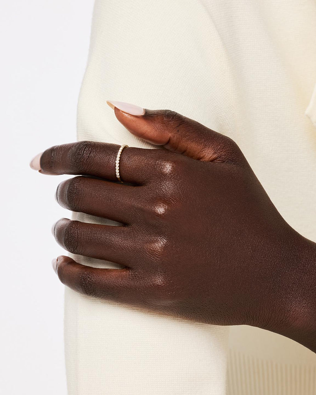 18K gold-plated - Half Eternity Diamond Ring (1/4 ctw) by MAVERA