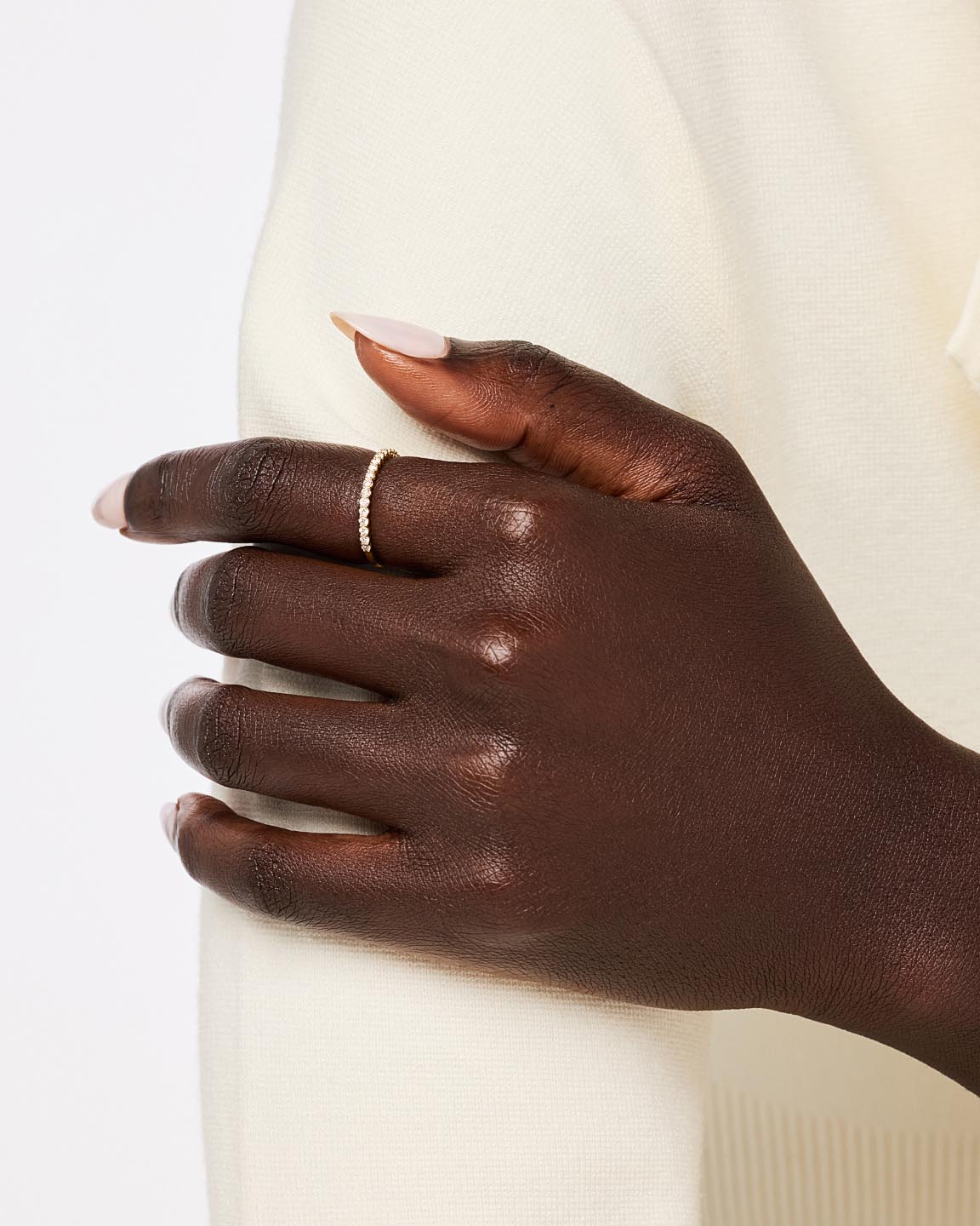 18K gold-plated - Half Eternity Diamond Ring (1/4 ctw) by MAVERA